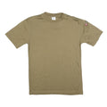 Mens Beige Plain T-Shirt M Short Sleeve Crew Neck Casual Cotton Blend