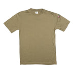 Mens Beige Plain T-Shirt M Short Sleeve Crew Neck Casual Cotton Blend
