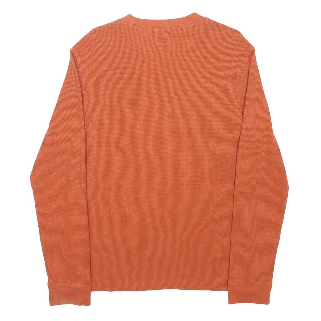 LEVI'S Mens Orange Long Sleeve Crew Neck Cotton Blend T-Shirt S Casual Basics