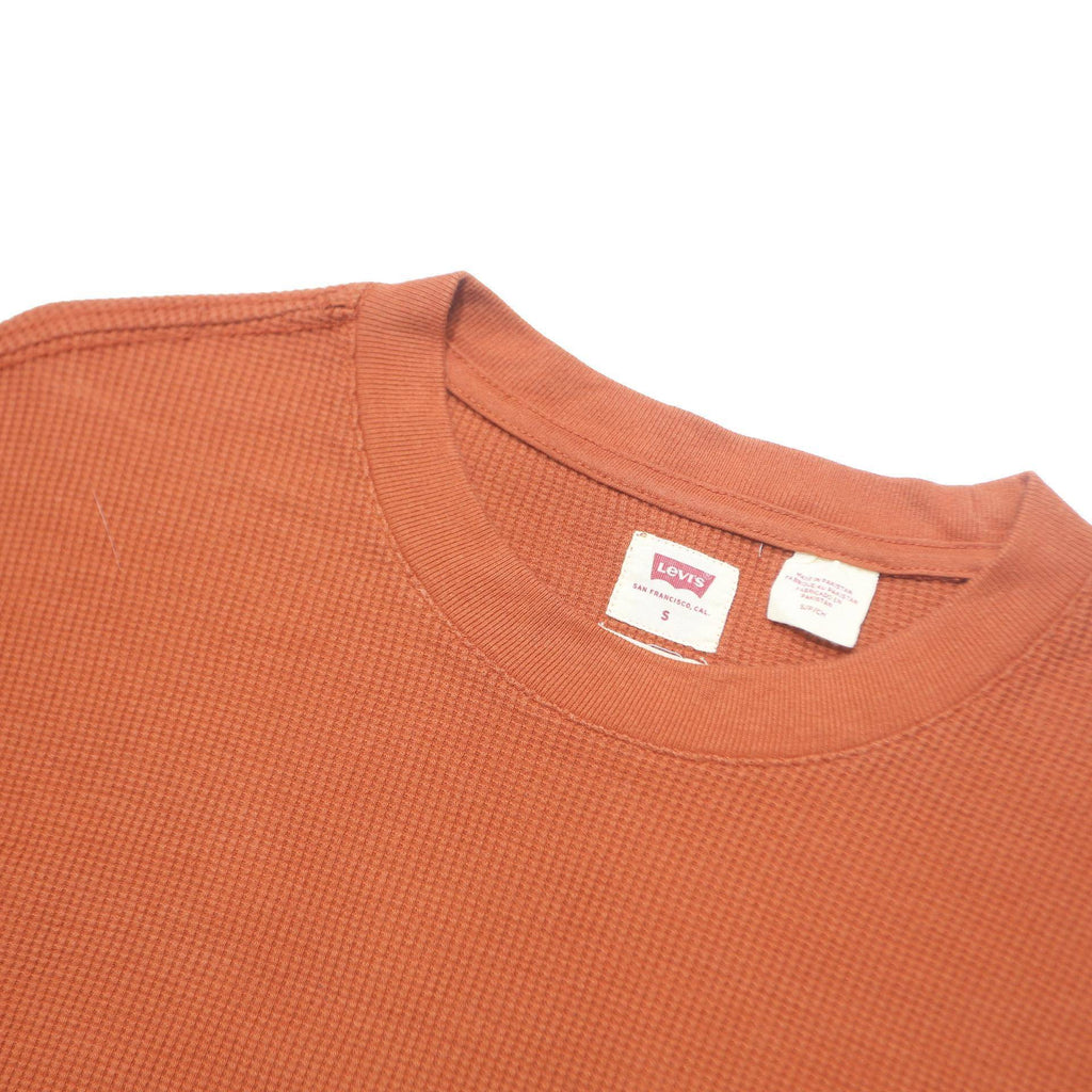 LEVI'S Mens Orange Long Sleeve Crew Neck Cotton Blend T-Shirt S Casual Basics
