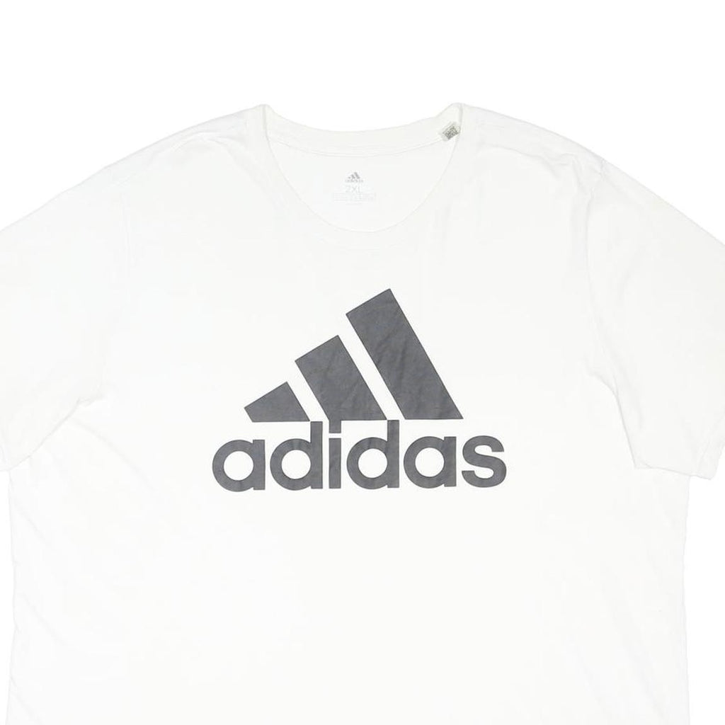 ADIDAS Mens White 2XL Classic Crew Neck Short Sleeve Cotton Blend T-Shirt