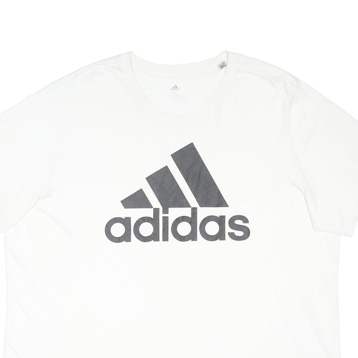 ADIDAS Mens White 2XL Classic Crew Neck Short Sleeve Cotton Blend T-Shirt