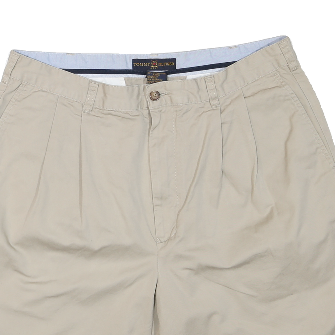 TOMMY HILFIGER Womens Shorts Beige Casual L W36 Cotton Blend Pleated