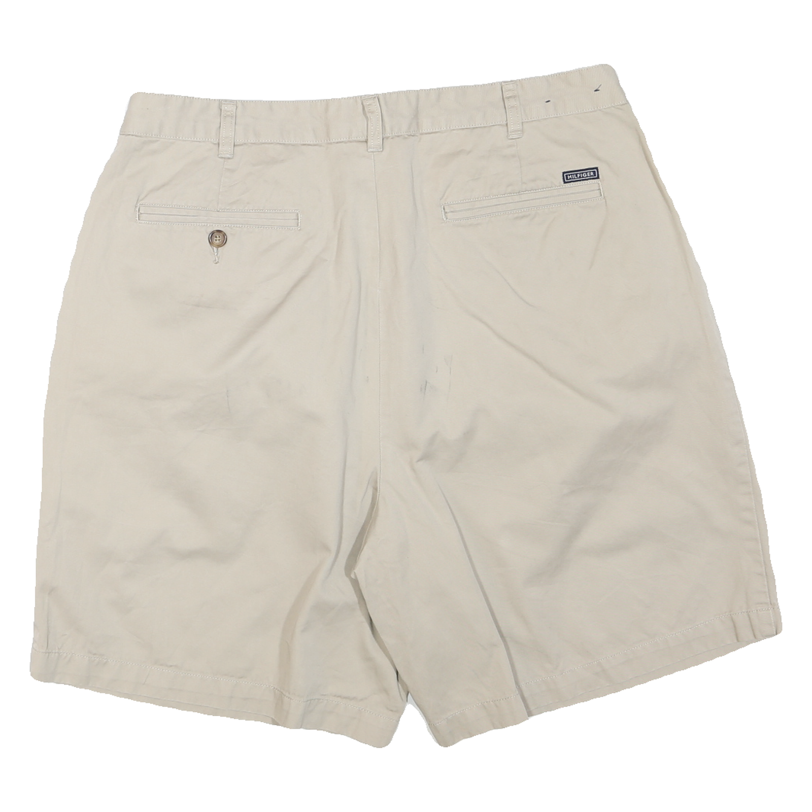 TOMMY HILFIGER Womens Shorts Beige Casual L W36 Cotton Blend Pleated