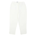 KATHLEEN MADDEN Womens Cotton Blend White Regular Fit Zip Trousers W26 L22