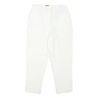 KATHLEEN MADDEN Womens Cotton Blend White Regular Fit Zip Trousers W26 L22