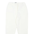KATHLEEN MADDEN Womens Cotton Blend White Regular Fit Zip Trousers W26 L22
