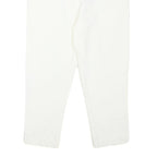 KATHLEEN MADDEN Womens Cotton Blend White Regular Fit Zip Trousers W26 L22