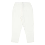 KATHLEEN MADDEN Womens Cotton Blend White Regular Fit Zip Trousers W26 L22