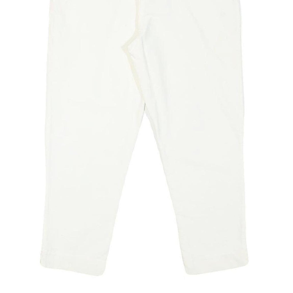 KATHLEEN MADDEN Womens Cotton Blend White Regular Fit Zip Trousers W26 L22