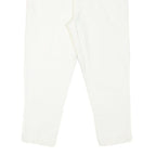 KATHLEEN MADDEN Womens Cotton Blend White Regular Fit Zip Trousers W26 L22