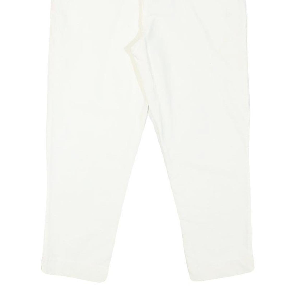 KATHLEEN MADDEN Womens Cotton Blend White Regular Fit Zip Trousers W26 L22
