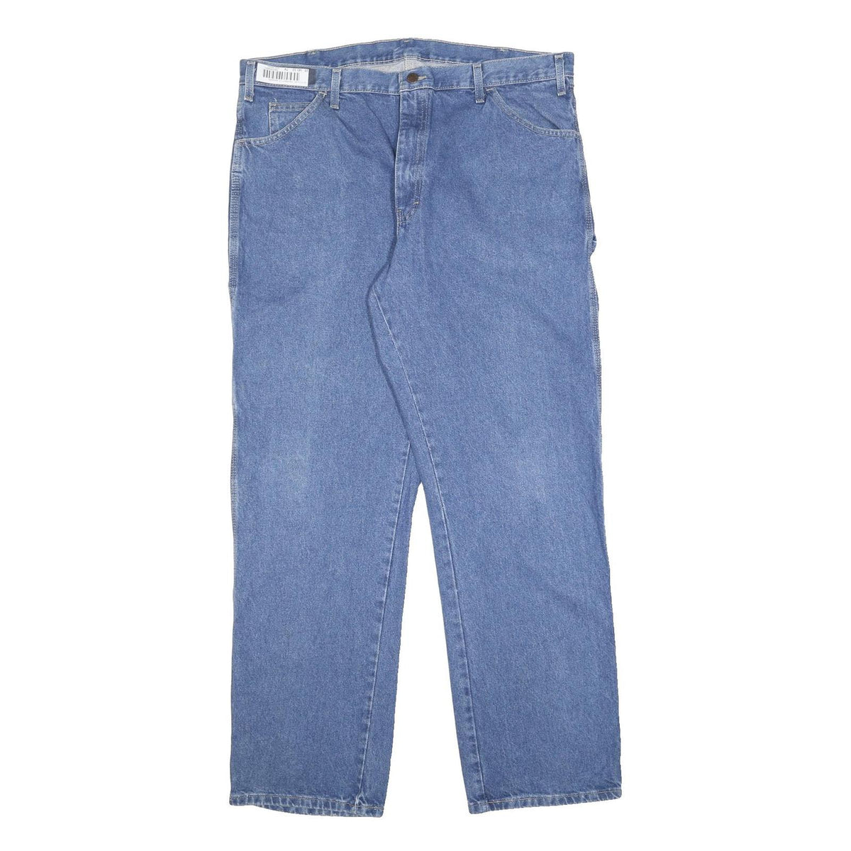 DICKIES Mens Relaxed Blue Denim Straight Leg Cotton Medium Wash Jeans W38 L32