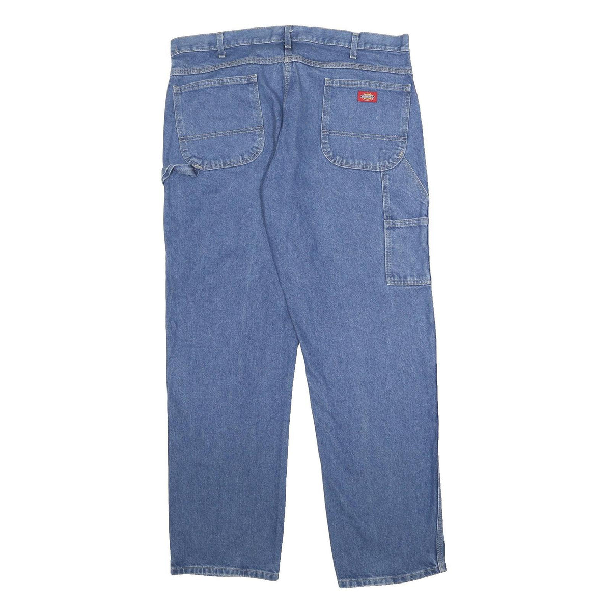DICKIES Mens Relaxed Blue Denim Straight Leg Cotton Medium Wash Jeans W38 L32