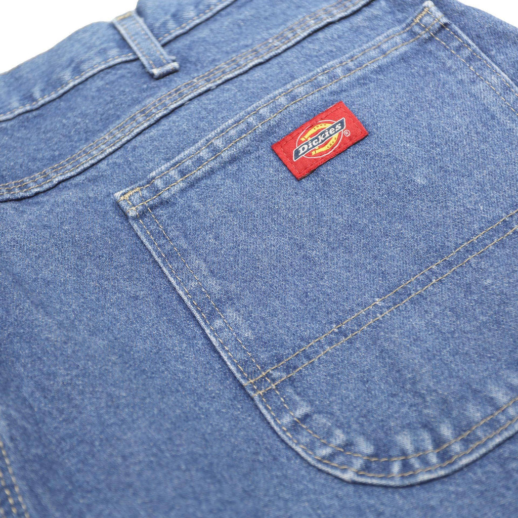 DICKIES Mens Relaxed Blue Denim Straight Leg Cotton Medium Wash Jeans W38 L32