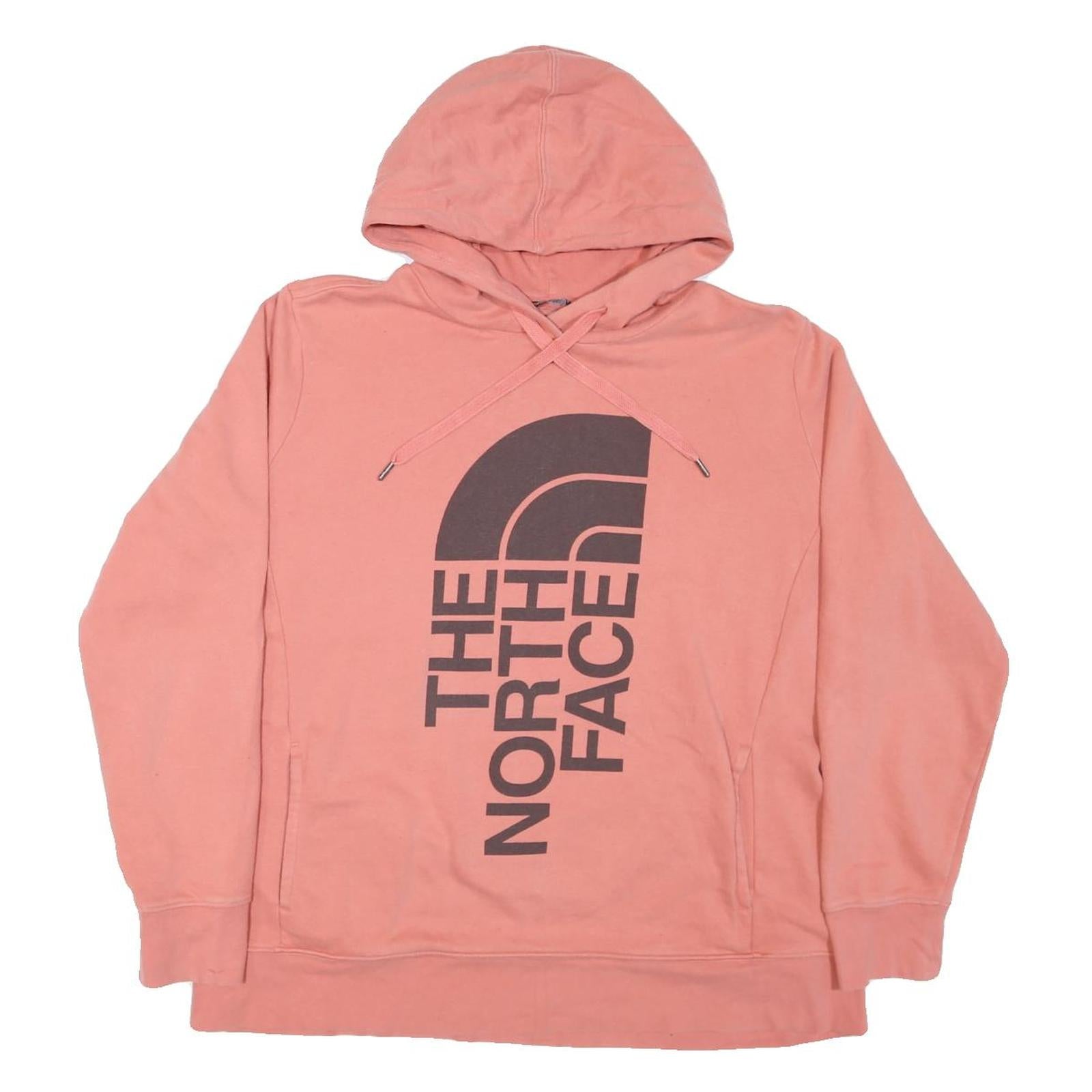 THE NORTH FACE Womens Pink Hoodie 2XL Cotton Blend Pullover Casual