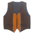 Mens Waistcoat Brown Crazy Pattern M