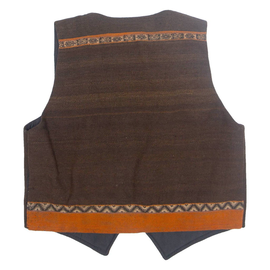 Mens Waistcoat Brown Crazy Pattern M