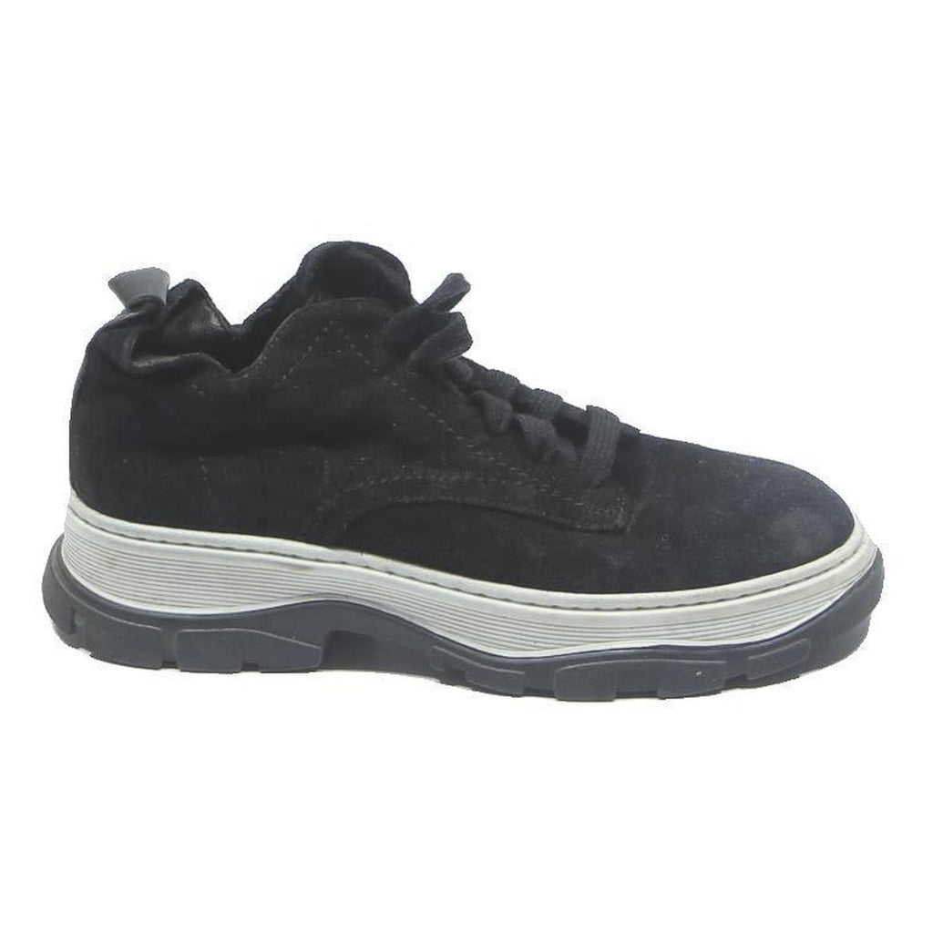 ELLE Womens Lace-Up Suede Black Trainers UK 6 Comfortable Stylish Footwear