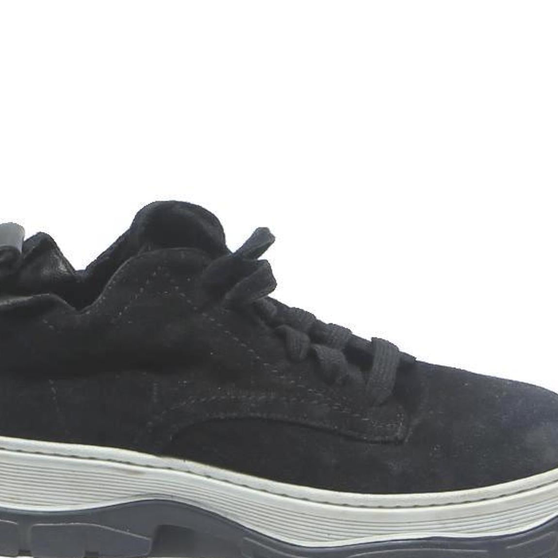 ELLE Womens Lace-Up Suede Black Trainers UK 6 Comfortable Stylish Footwear