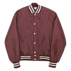 HOLLOWAY Mens Maroon & White Auburn Indians Varsity Jacket L Polyester Plain