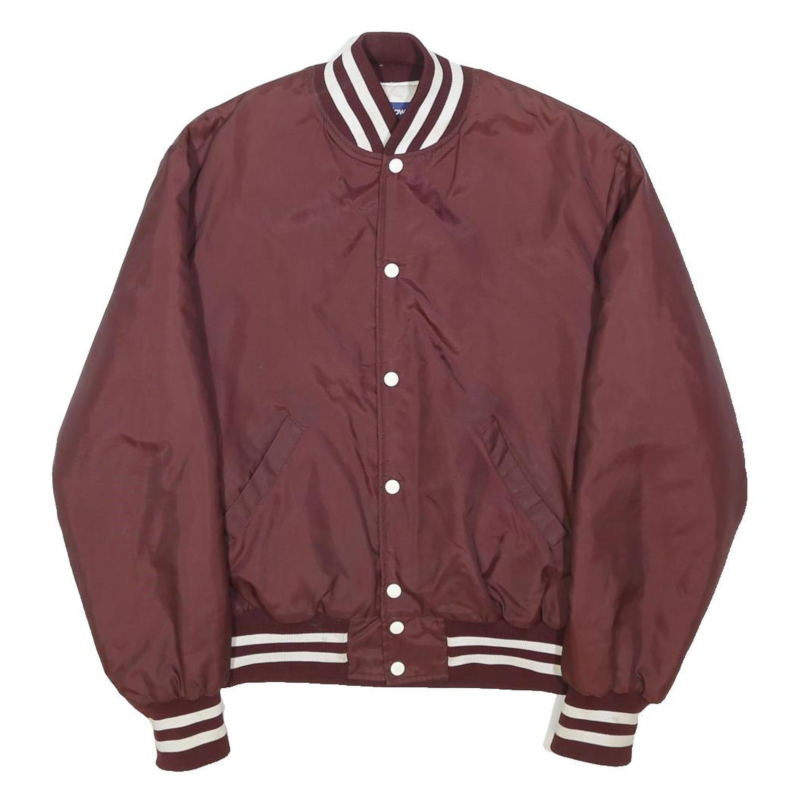 HOLLOWAY Mens Maroon & White Auburn Indians Varsity Jacket L Polyester Plain