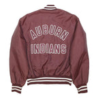 HOLLOWAY Mens Maroon & White Auburn Indians Varsity Jacket L Polyester Plain