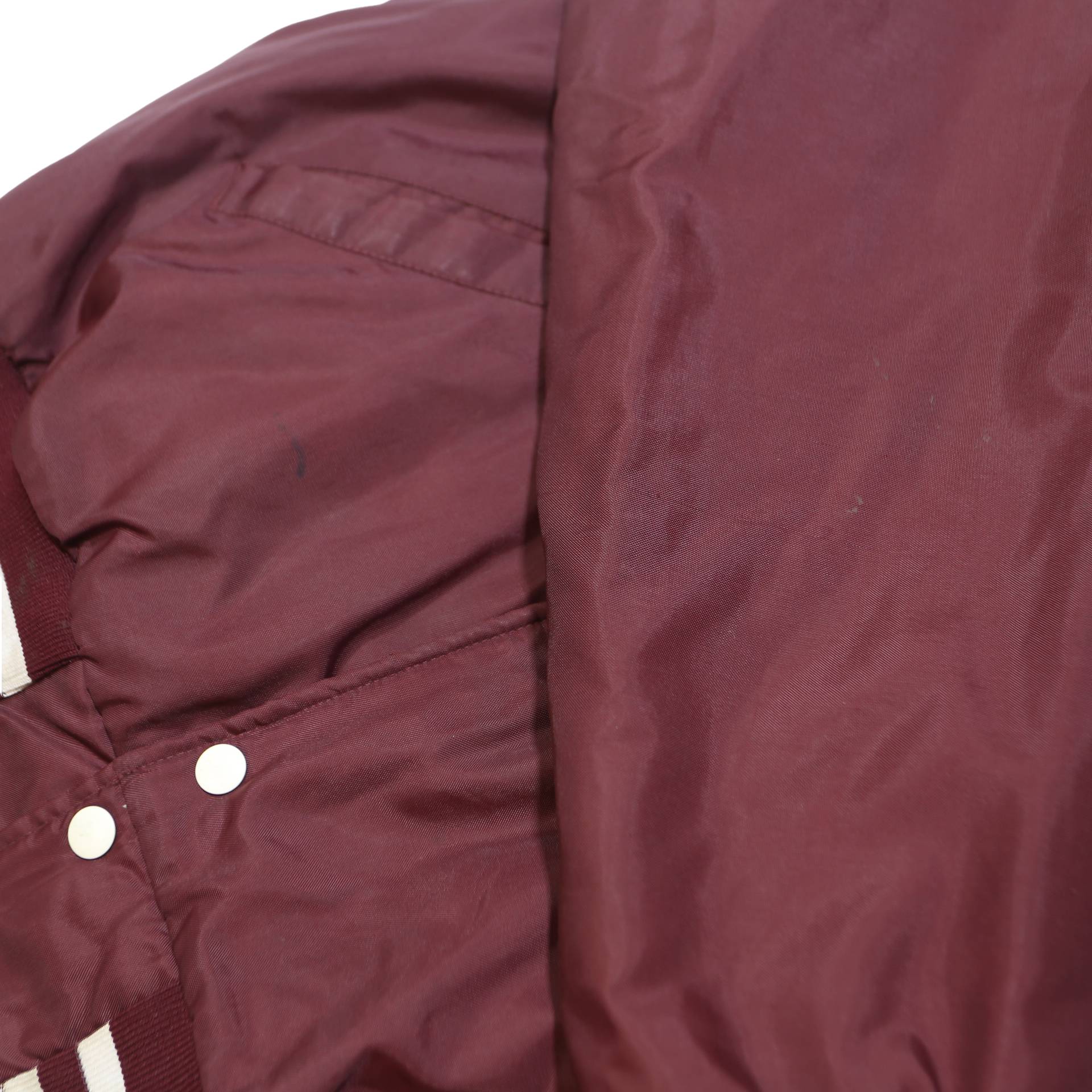 HOLLOWAY Mens Maroon & White Auburn Indians Varsity Jacket L Polyester Plain