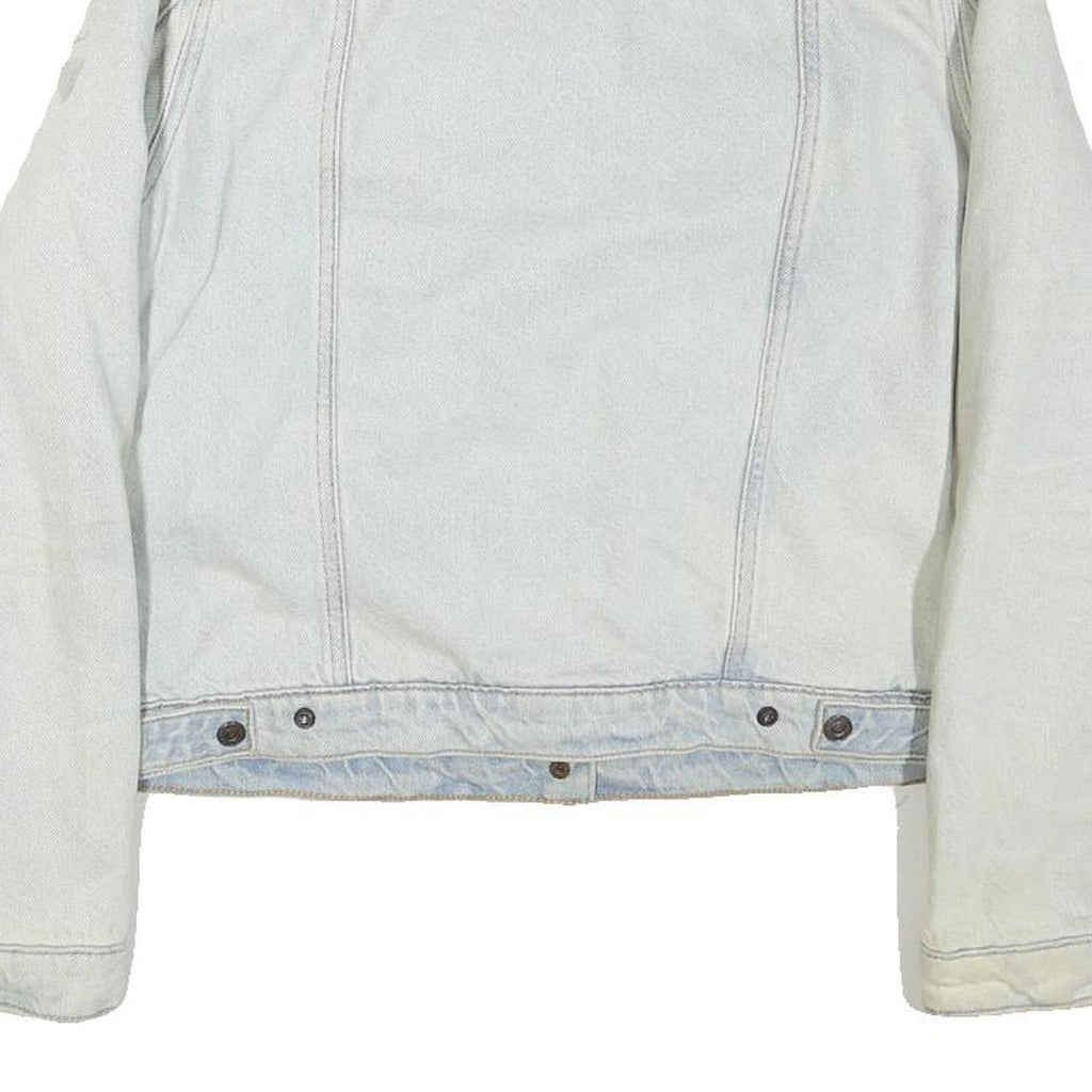 LEVI'S Womens Blue White Cotton Blend Sherpa Collar Jacket XL Denim Trucker