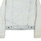 LEVI'S Womens Blue White Cotton Blend Sherpa Collar Jacket XL Denim Trucker