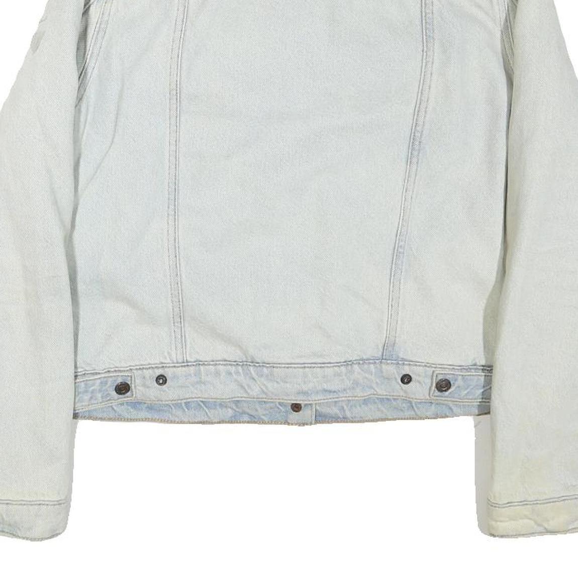 LEVI'S Womens Blue White Cotton Blend Sherpa Collar Jacket XL Denim Trucker