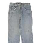 BSWANG Womens Blue Regular Straight Denim Light W30 L28 Jeans Cotton Blend Zip