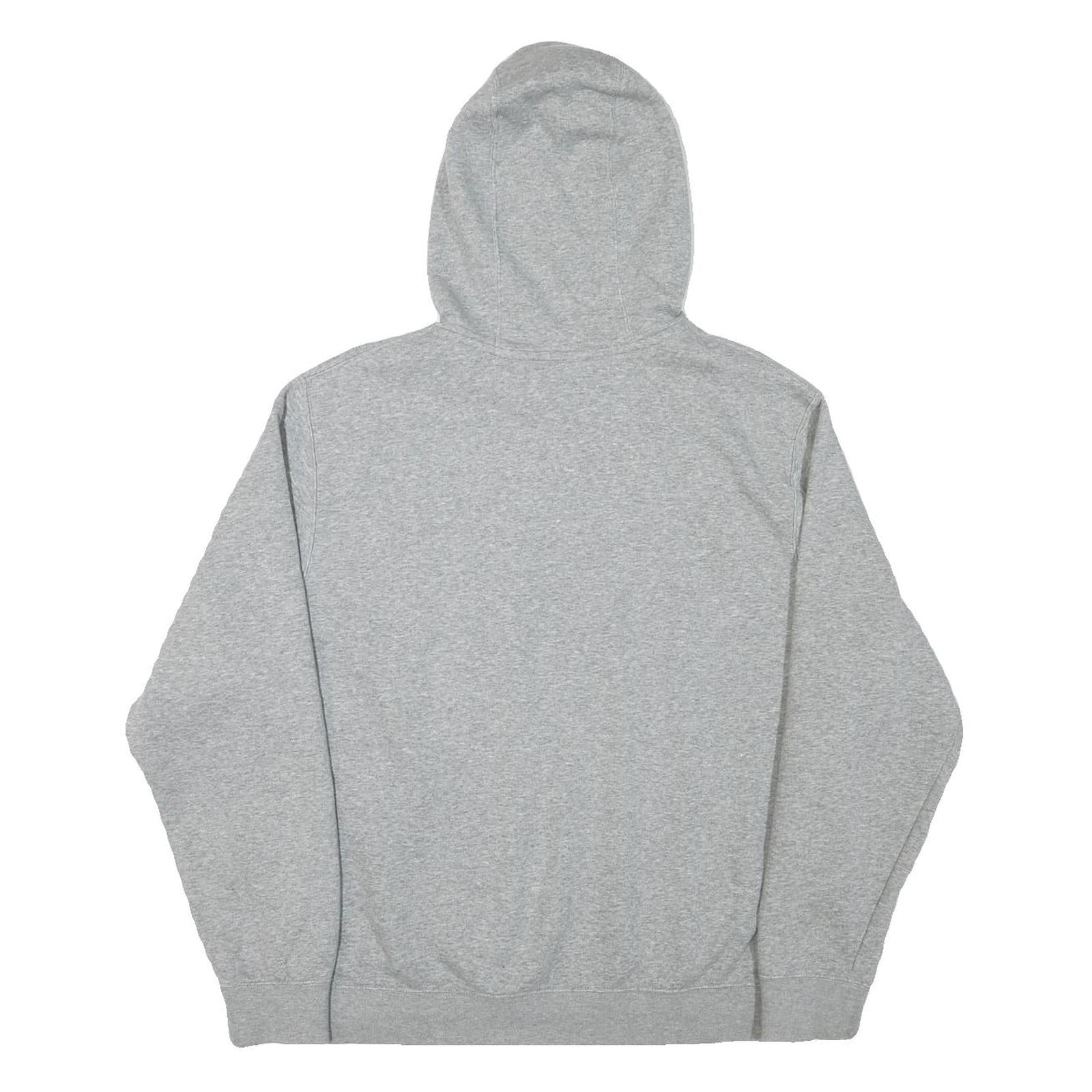 NIKE Mens Grey Sheldon Baseball Pullover Hoodie L Cotton Blend Sportswear