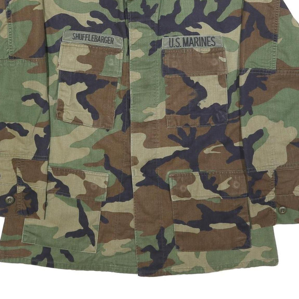AMERICAN APPAREL Mens Green & Brown Camouflage Military Style Jacket M Cotton