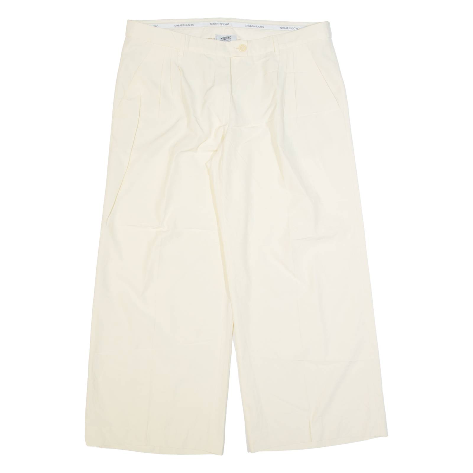 MOSCHINO CHEAP & CHIC Womens Trousers Cream Regular Wide-Leg W36 L27
