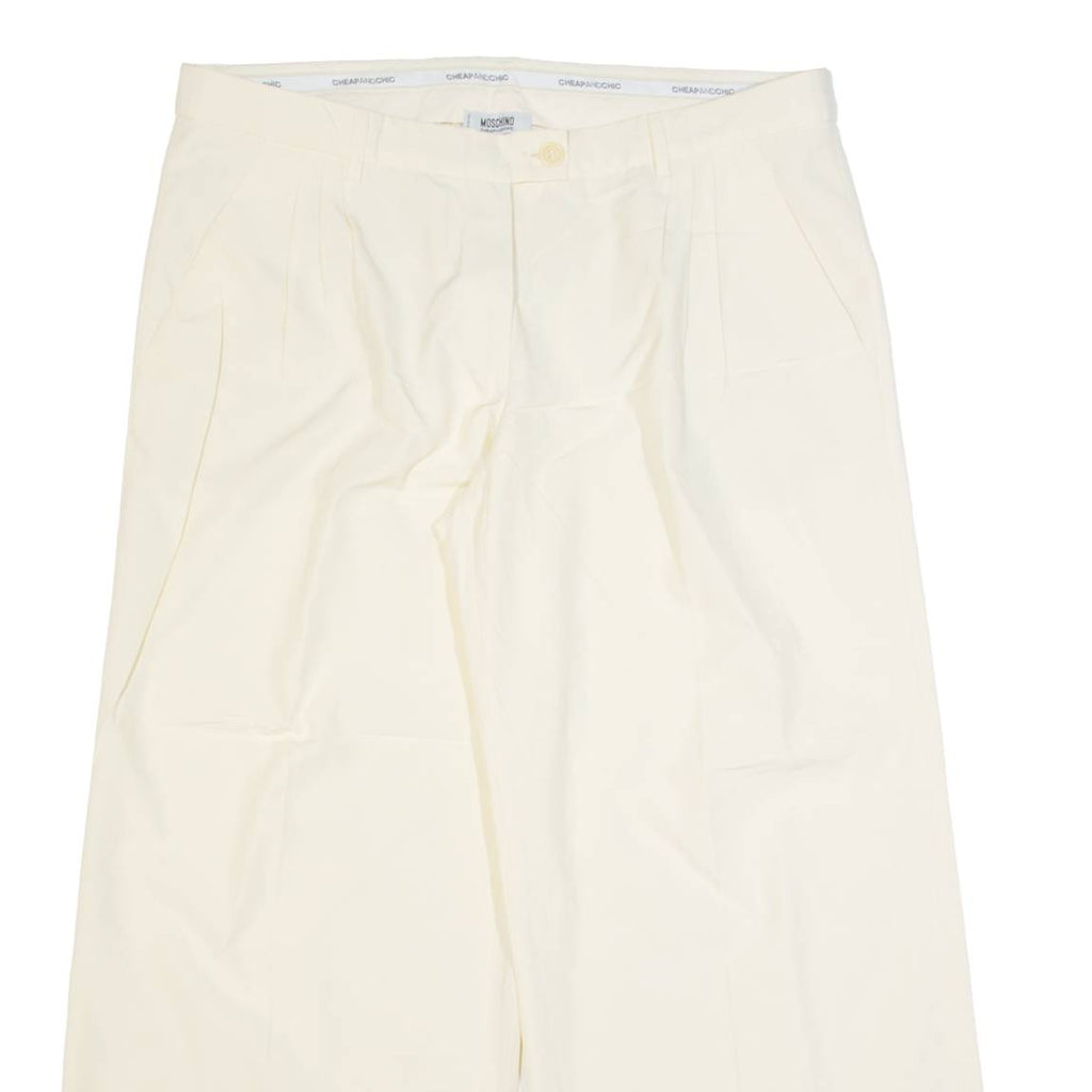 MOSCHINO CHEAP & CHIC Womens Trousers Cream Regular Wide-Leg W36 L27