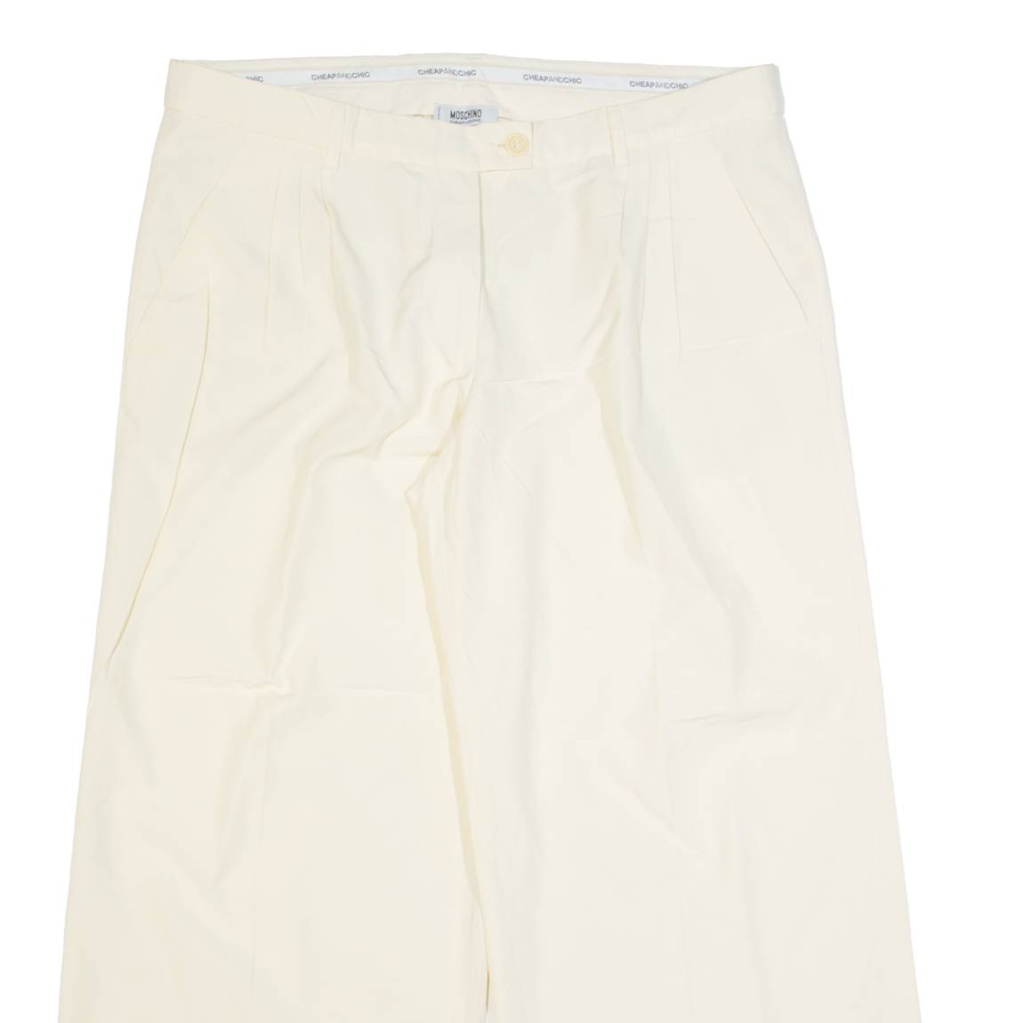 MOSCHINO CHEAP & CHIC Womens Trousers Cream Regular Wide-Leg W36 L27