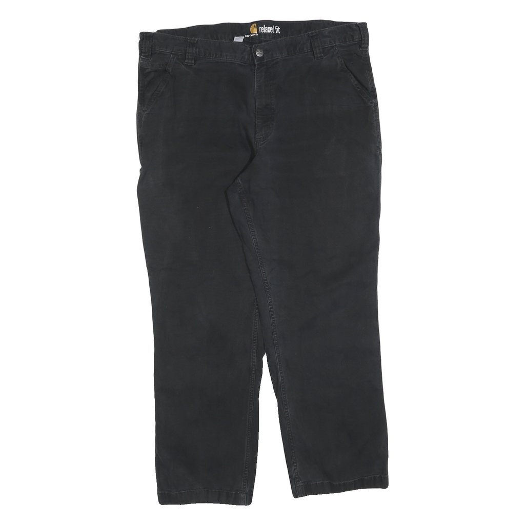 CARHARTT Mens Relaxed Fit Black Cotton Blend Trousers W40 L30 Workwear Zip