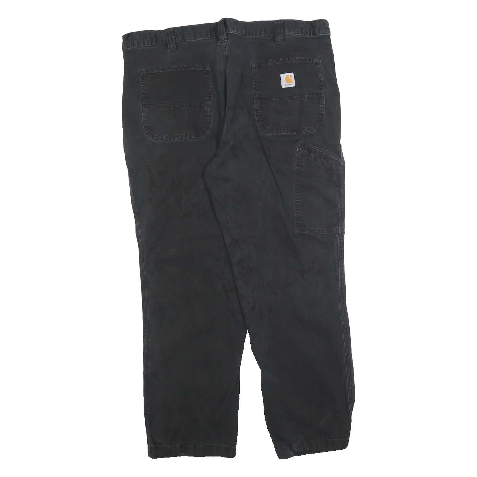 CARHARTT Mens Relaxed Fit Black Cotton Blend Trousers W40 L30 Workwear Zip