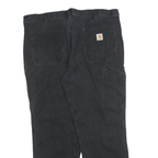 CARHARTT Mens Relaxed Fit Black Cotton Blend Trousers W40 L30 Workwear Zip