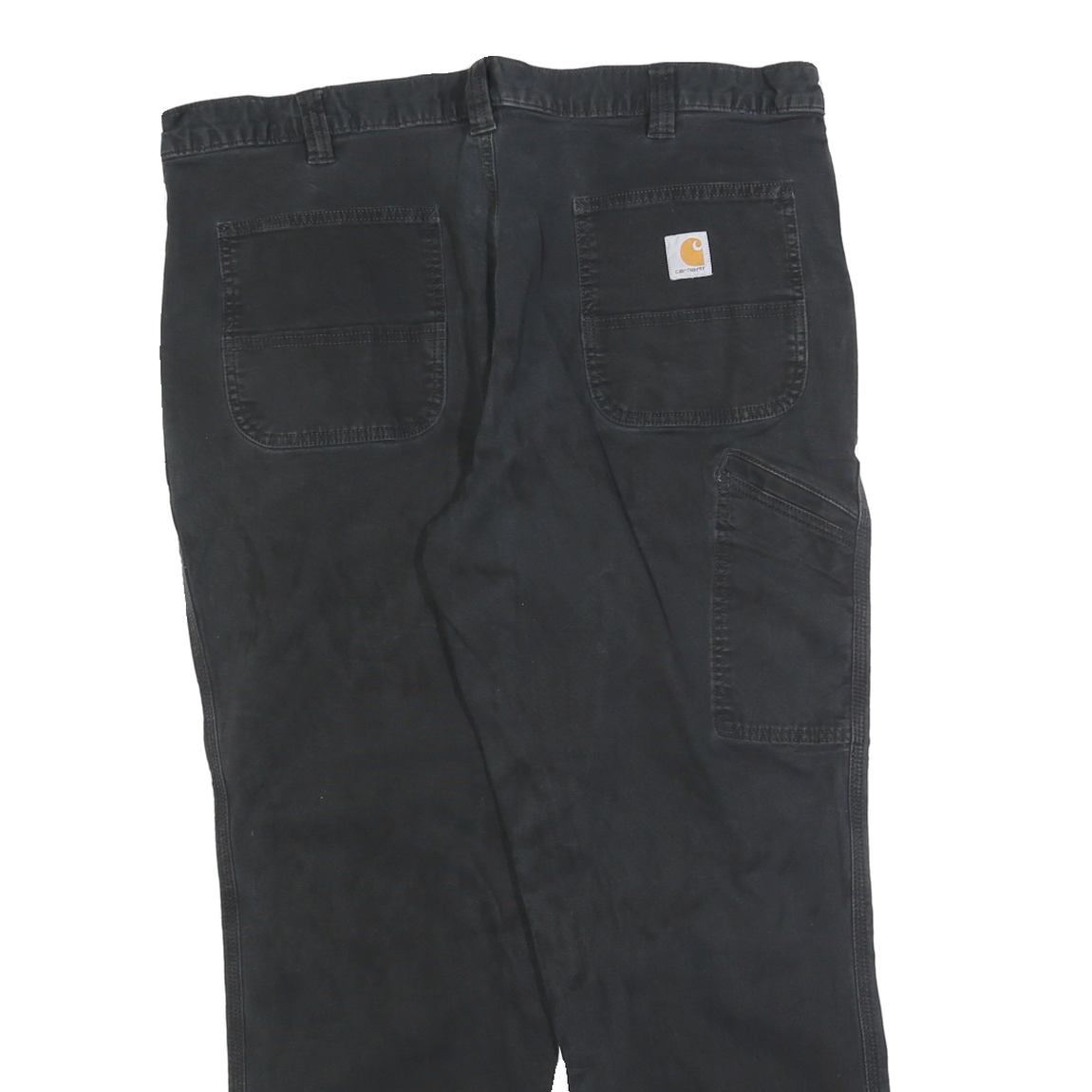 CARHARTT Mens Relaxed Fit Black Cotton Blend Trousers W40 L30 Workwear Zip