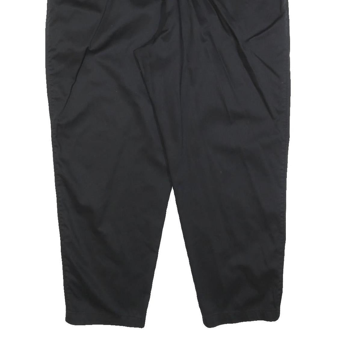 LEE Mens Relaxed Black Cotton Blend Trousers W34 L28 Casual Zip Closure Comfort