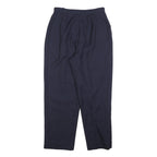 Womens Relaxed Fit Navy Wool Blend Zip Trousers W28 L30 Classic Workwear