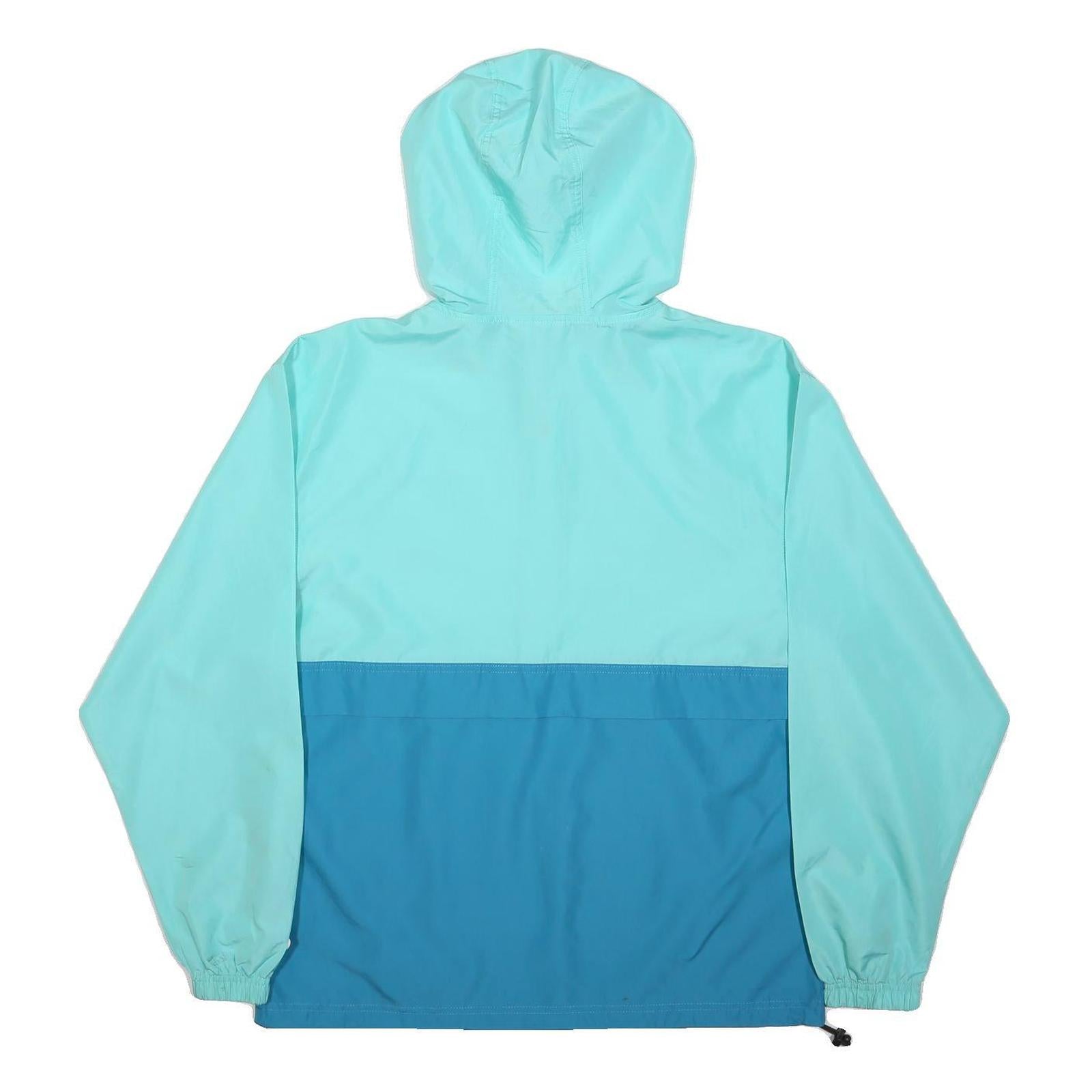 CHAMPION Mens Green & Blue Zip Jacket S Polyester Hooded Casual Sportswear