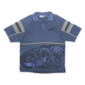 LOTTO Mens Blue Graphic Print Short Sleeve Polo Shirt L Cotton Blend Casual