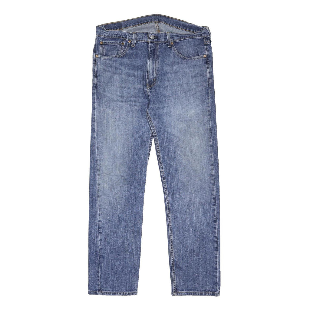 LEVI'S 505 Mens Blue Regular Straight Denim W36 L32 Classic Cotton Blend Zip