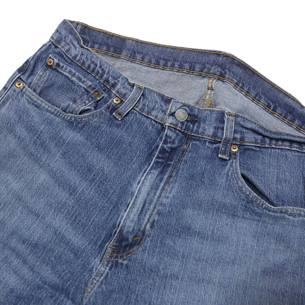 LEVI'S 505 Mens Blue Regular Straight Denim W36 L32 Classic Cotton Blend Zip