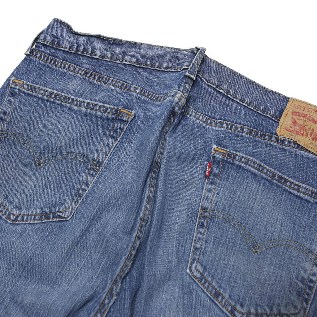 LEVI'S 505 Mens Blue Regular Straight Denim W36 L32 Classic Cotton Blend Zip