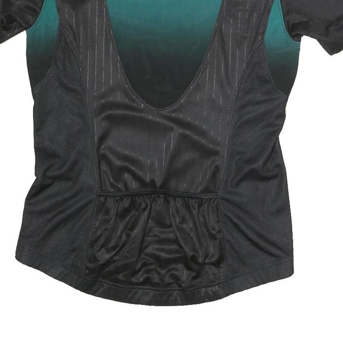 OAKLEY Mens Black & Teal Modern T-Shirt L Short Sleeve Round Neck Zip Front