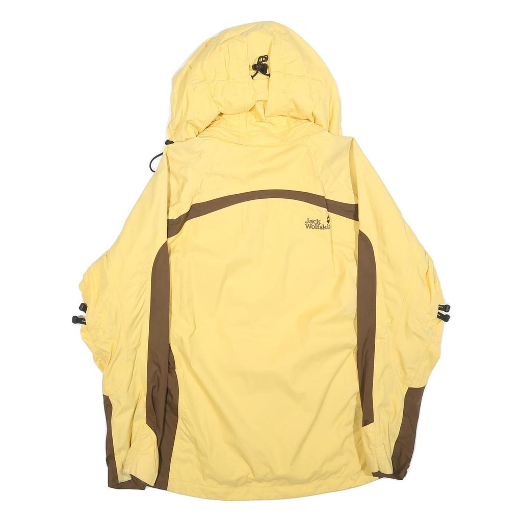 JACK WOLFSKIN Womens Yellow & Brown Outdoor Jacket UK 8 Polyester Blend Zip